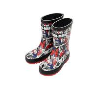 Marvel Spiderman Bottes en caoutchouc imperméables pour garçon avec semelles antidérapantes Motif bande dessinée, Noir , 27 EU