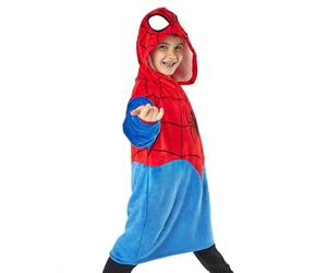 Marvel Spiderman Boys Sweat à capuche couverture portable | Vêtements d’intérieur en polaire rouge et bleu surdimensionnés pour enfants | Super-héros Spider-Man | Comic Hero Film Merchandise cadeau