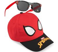 Marvel Spiderman Casquette Baseball et Lunettes de Soleil Enfant Garcon avec Protection UV 400, Voyage Accessoires, Cadeau Garcon (Rouge Spiderman)
