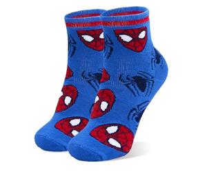 Marvel Spiderman - Chaussettes Avengers Spider-Man pour enfants, coton (27, 30, Bleu)