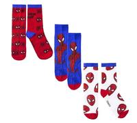 Marvel Spiderman Chaussettes pour Garçon, Lot de 3 Chaussettes Hautes Design Spiderman, Cadeau pour Enfants et Adolescents, Taille EU 31/34