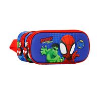 Marvel Spiderman Circles-Trousse 3D Double, Bleu