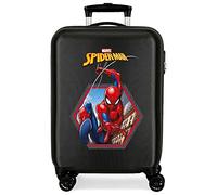 Marvel Spiderman Geo Valise Trolley Cabine Noir 38x55x20 cms Rigide ABS Serrure à combinaison 34L 2,6Kgs 4 roues doubles Bagage à main