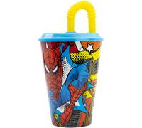 MARVEL Spiderman Gobelet Enfant Avec Paille 430ML En Plastique