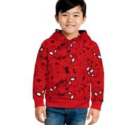 Marvel Spiderman Hoodie pour garçons - Sweatshirt à Capuche pour Enfants Sweatshirt Rouge (DE/NL/SE/PL, Numérique, 110, 116, Régulier, Rouge)
