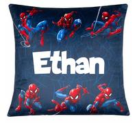 Marvel Spiderman Housse de Coussin Personnalisée 44x44cm Super Doux Taie d'Oreiller pour Garçons Chambre Décor Maison Cadeau pour Garçon