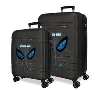 Marvel Spiderman Is Watching Us Ensemble de valises rigides en ABS avec fermeture TSA 111L 6,5 kg 4 roues doubles extensible bagage à main Noir 48 x 68 x 27 cm