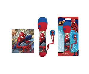 Marvel Spiderman Lampe torche LED 16 cm, lampe torche en plastique pour voyage, camping, cadeau d'été pour enfants, grande lampe de poche pour enfants, cadeau veilleuse pour garçons et filles de 3 ans