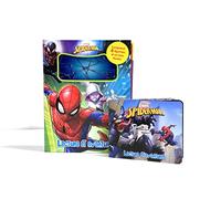 Marvel Spiderman Lecture et aventures - Livres d'activités pour enfants, livre illustré de 12 pages, 4 figurines
