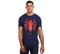 Marvel Spiderman Logo T-Shirt, Navy, Large Homme