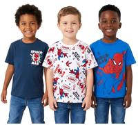 Marvel Spiderman Lot de 3 t-shirts à manches courtes pour garçon, produit officiel Spiderman, Multicolore, 2-3 ans