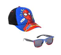 Marvel Spiderman Lunettes de Soleil et Casquette pour Garçons, Lunettes de Soleil Design Avengers Protection UV, Casquette D'été pour Enfants