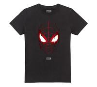 Marvel Spiderman Miles Morales Glitched Unisex T Shirt, Black, Noir, XL Mixte
