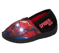 Marvel Spiderman Pantoufles lumineuses LED clignotantes pour garçons Slip On Mules Chaussures d'intérieur pour enfants, Rouge, 30 EU