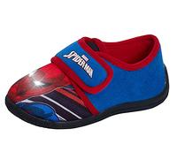 Marvel Spiderman - Pantoufles pour enfants, faciles à enfiler, semelle antidérapante avec LED clignotante, chaussures de maison, bleu, 24 EU