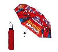 Marvel Spiderman Parapluie Pliant Compact, Parapluie pour Garçons, Structure Haute Résistance, Parapluie Classique Design Spiderman - Noir