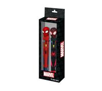 Marvel Spiderman Peter-Pack de 2 Stylos 10 Couleurs, Noir, 9,5 x 23 cm