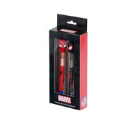 Marvel Spiderman Peter-Pack de Crayon Éternel + Stylo Gel Effaçable, Noir, 14 x 23 cm