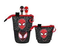 Marvel Comics Trousse Spiderman Peter Cute – 2 stylos gel effaçables – Noir et rouge – 11,5 x 17 cm