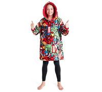 Marvel Spiderman Plaid Capuche Enfant Ado Couverture Polaire Portable Avengers Hulk Captain America Thor Hoodie Oversize Cadeau Garçon (Multi Marvel)