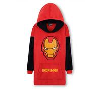 Marvel Spiderman Plaid Capuche Enfant Ado Couverture Polaire Portable Avengers Hulk Captain America Thor Hoodie Oversize Cadeau Garçon (Rouge Iron Man)