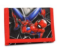 Spiderman Portefeuille pour garçons avec trois volets et fermeture éclair, multicolore