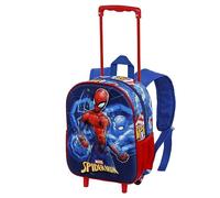 Marvel Spiderman Powerful-Sac à dos 3D à Roulettes Petit, Bleu