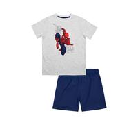 Marvel Spiderman Pyjama garçon - Ensemble Pyjama Enfant Manches Courtes Haut avec Pantalon Gris/Bleu (DE/NL/SE/PL, Numérique, 134, 140, Regular, Gris/Bleu)