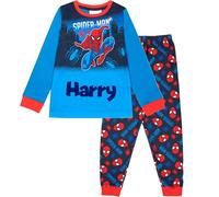 Marvel Spiderman Pyjama personnalisé pour Enfants Pyjama d'hiver à Manches Longues Cadeau et Confortable 4/5 Ans -Bleu