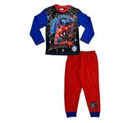 Marvel Spiderman Pyjama pour garçon 4-10 ans, Web-Crawler Comics PJ, Rouge, 7-8 ans