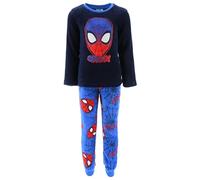 Marvel Spiderman Pyjama pour Garçon, T-Shirt et Pantalon Long en Velours, Pyjama 2 Pièces en Polaire Douce, Cadeau pour Enfant, Taille 8 Ans | Bleu