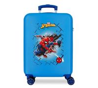 Marvel Spiderman Red Valise de cabine bleue 38 x 55 x 20 cm rigide ABS fermeture à combinaison latérale 34 L 2, 66 kg 4 roues doubles bagage à main, Azul