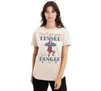 Marvel Spiderman Retro Don't Get Your Tinsel in a Tangle Ladies T Shirt, Natural, Naturel, 3XL Femme