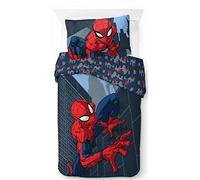 Marvel Spiderman Rues de la Ville, Parure de lit Enfant 140x200 cm, 100% Coton, lit 1 Personne - Comprend Housse de Couette & taie d'oreiller - Convient aux Lits de 90x190cm à 90x200cm