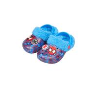 Marvel Spiderman Sabots pour enfants - Chaussons doublés en fourrure avec sangle arrière - Chaussures d'intérieur ou d'extérieur confortables pour enfants, bleu, 12 UK Child