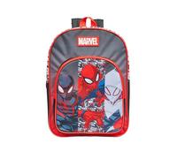 Marvel Spiderman Sac à dos de voyage pour garçon - Cartable d'école avec poche avant - Sac de sport super-héros noir pour enfants