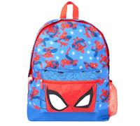 Marvel Spiderman Sac à dos d'école pour garçons 2 compartiments Sac à dos de voyage pour enfants Bretelles réglables et poche en maille, bleu