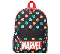 Marvel Sac à Dos Enfant Cartable Garcon Primaire CP Super Heros Avengers Spiderman (Noir AOP)