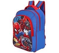 Marvel Spiderman Sac à dos pour garçon 37 cm - Sac d'école officiel Superhero Kids - Sac à dos bleu rouge avec poche avant zippée et bretelles réglables en maille - 27 x 14 x 37,5 cm - Sac à dos de