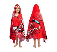 Marvel Spiderman Serviette De Bain Enfant, Poncho De Bain Enfant avec Capuche, Serviette Enfant, Rouge One Size