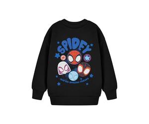 Marvel Spiderman Spidey et Ses Incroyables Amis Sweat-Shirt Noir pour garçons | Pull Enfant Super-héros Comics | Haut Graphique Spidey & Pals pour garçons | Vêtements sous Licence