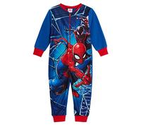 Marvel Spiderman Ultimate Kids Boys Fleece All in One Pyjamas Avengers Sleepsuit Onezee