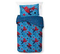 Jay Franco Marvel Spiderman Visages de Spidey, Parure de lit Enfant 140x200 cm, 100% Coton, lit 1 Personne - Comprend Housse de Couette & taie d'oreiller - Convient aux Lits de 90x190cm à 90x200cm