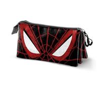 Marvel Spiderman Vision-Trousse Triple, Noir, 23 x 11 cm