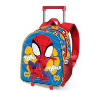 Marvel Spiderman Web Out-Sac à dos 3D à Roulettes Petit, Bleu 26 x 34 cm, Capacité 7 L