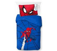 Jay Franco Marvel Spiderman Webtastic 100% Coton Ensemble Housse de Couette Lit Simple - Comprend Une Taie d’Oreiller 50 x 70 cm