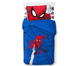 Marvel Spiderman Webtastic 100% Coton Ensemble Lit Simple 3 Pièces - Comprend Housse de Couette, Drap et Taie d’Oreiller