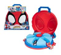 Jazwares Marvel Spidey and His Amazing Friends Action Launch Étui de transport 30,5 cm avec lanceur rotatif et deux véhicules exclusifs Amazing Metals