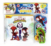 Marvel Spidey and his Amazing Friends Bath Time Books - Activity Books for kids, Bath book, 6 Padded suction cups, 1 Mesh bag