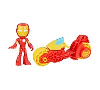 Marvel Spidey and His Amazing Friends, Iron Man Figurine & Moto